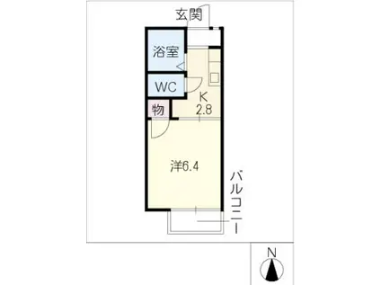 ネスパルド御幸山(1K/1階)の間取り写真