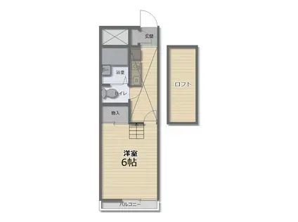 レオパレスクレスト(1K/2階)の間取り写真