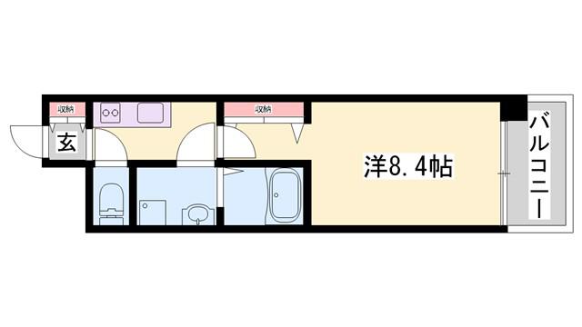 アルティザ(1K/13階)の間取り写真