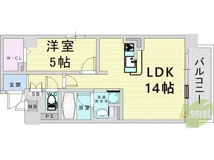 GRANDIR豊島(1LDK/1階)の間取り写真