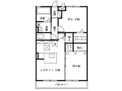 ベルデュール壱番館(2LDK/1階)の間取り写真
