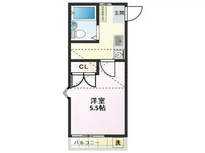 アライハイツ(1K/2階)の間取り写真