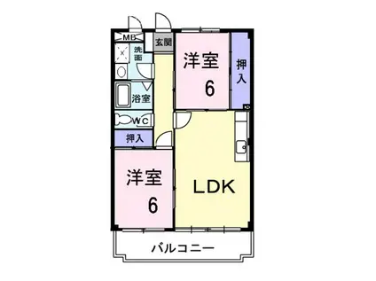 グレイス竹内(2LDK/2階)の間取り写真