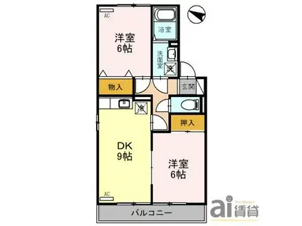 トルペプラザ(2DK/2階)の間取り写真