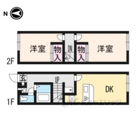 レオパレス上中(2DK/2階)の間取り写真