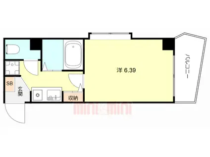 ハッピー稲野マンション(1K/2階)の間取り写真