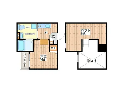 GRAND JETE天王寺東(1K/1階)の間取り写真