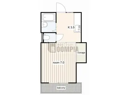 コスモポリス(1K/4階)の間取り写真