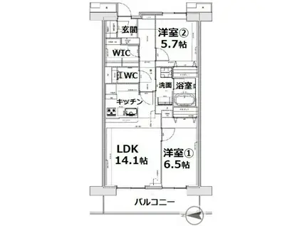 アクティ目黒駅前2棟(3LDK/8階)の間取り写真