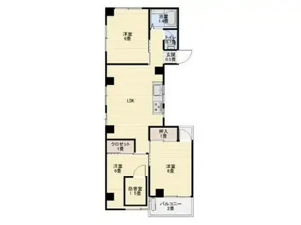 BCASA所沢下山口RE-BORN(3LDK/1階)の間取り写真