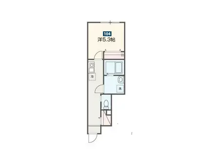 DEL CIELO小平(1K/1階)の間取り写真