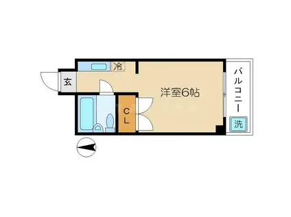 ソレイユダイサン(1K/3階)の間取り写真