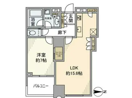 シティタワーズ豊洲ザ・ツインサウスタワー(1LDK/5階)の間取り写真