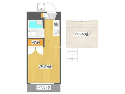 クレール9(ワンルーム/1階)の間取り写真