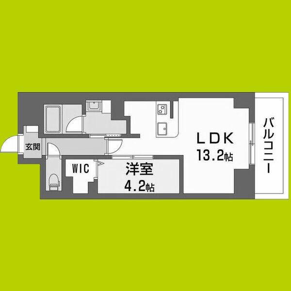 サンエール南堀江(1LDK/8階)の間取り写真