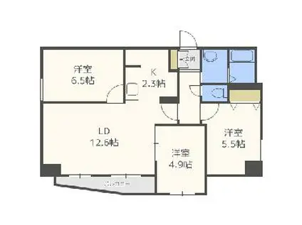 シャンティ発寒南(3LDK/2階)の間取り写真