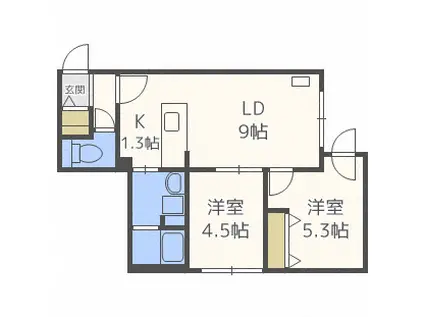 カサトレスパルケ(2LDK/4階)の間取り写真