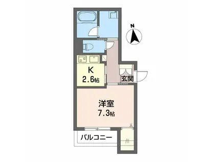 シャーメゾン アブール(1K/1階)の間取り写真