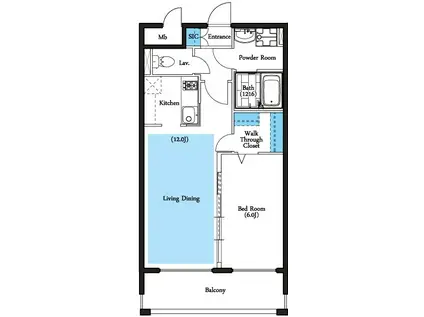 PARK RIBLANC(1LDK/4階)の間取り写真