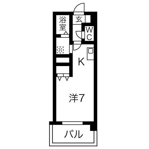 サンビレッジ白金(ワンルーム/4階)の間取り写真