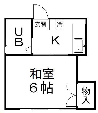 コーポたいむ(1K/2階)の間取り写真