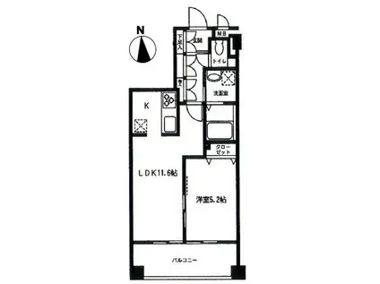 カーロヴィレッタII(1LDK/2階)の間取り写真