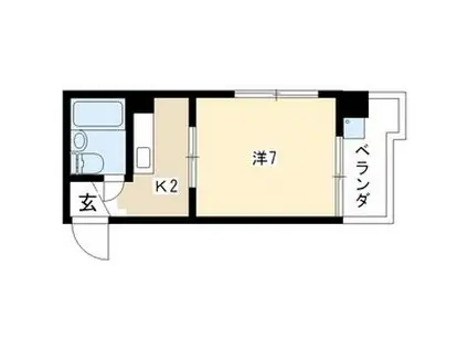 アメニティ植田(1K/1階)の間取り写真