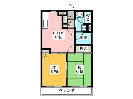 アムール青葉(2DK/3階)の間取り写真