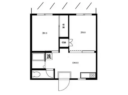 グリーンハイツ籠原(2DK/1階)の間取り写真