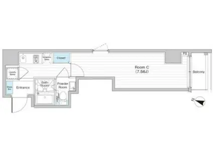  阪東橋マンション(1K/4階)の間取り写真