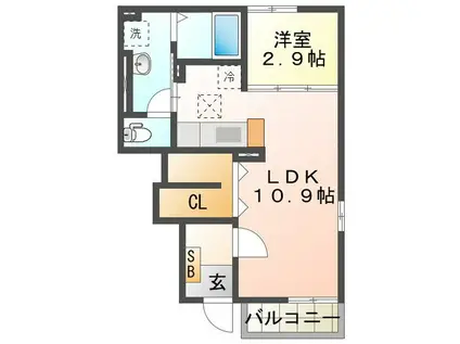 メゾン・ド・メアリ(1LDK/1階)の間取り写真
