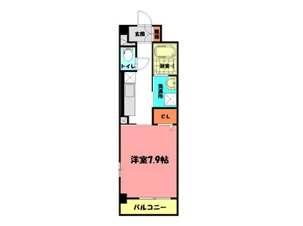 プラサーダ朝霧(1K/2階)の間取り写真