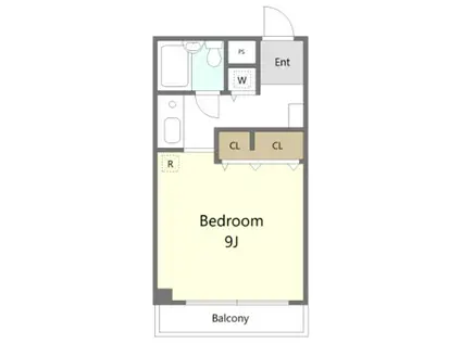 フラット緑が丘(ワンルーム/3階)の間取り写真
