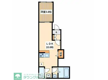 ノワール町田(1LDK/3階)の間取り写真