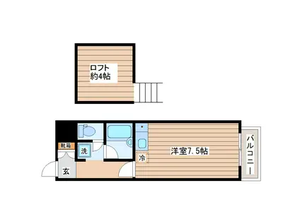 グレードハイツ長町(ワンルーム/4階)の間取り写真