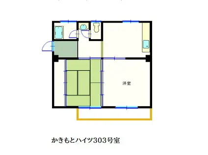 かきもとハイツ(2DK/2階)の間取り写真