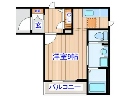 フラッツ上杉(ワンルーム/2階)の間取り写真
