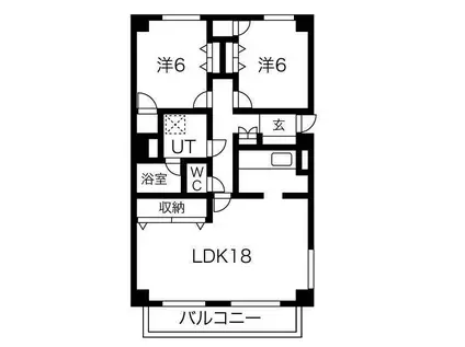 プリズム岩塚(2LDK/4階)の間取り写真