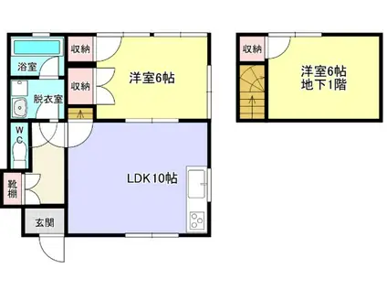 クレスト田上台(2SLDK/1階)の間取り写真