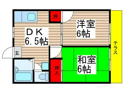 ホワイトハイツ(2DK/1階)の間取り写真