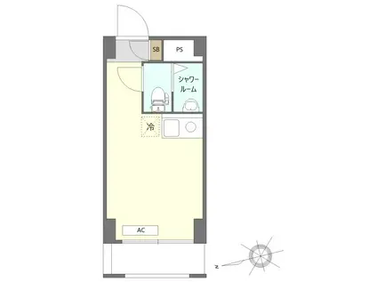 パルタージュ立川(ワンルーム/7階)の間取り写真