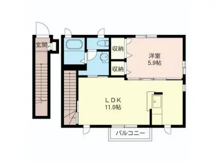 フィオーレⅡ(1LDK/2階)の間取り写真