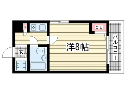 サンプラザ三宮70(1K/9階)の間取り写真