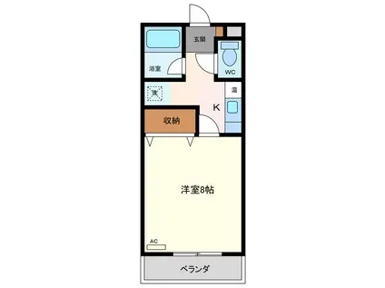 コーポならわ(1K/2階)の間取り写真