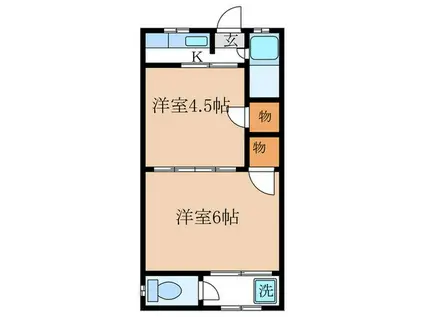 ハイツ白龍(2K/2階)の間取り写真