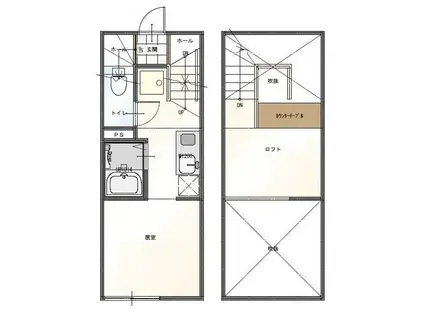 レジディア(ワンルーム/1階)の間取り写真