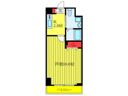 板橋KMコート(1K/1階)の間取り写真
