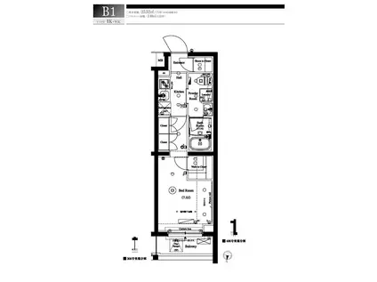 アークマーク新宿下落合(1K/4階)の間取り写真
