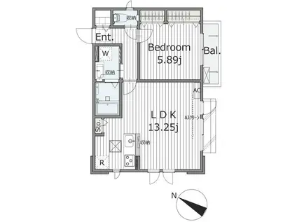RAPORA GARDEN日吉(1LDK/1階)の間取り写真