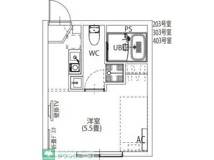 BUZZ西新井(ワンルーム/3階)の間取り写真